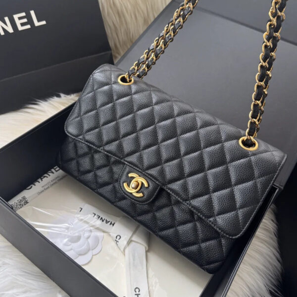 Chanel Classic Double Flap Caviar Leather Handbag