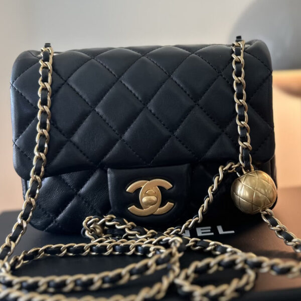 Chanel Classic Mini Square Flap Lambskin Handbag