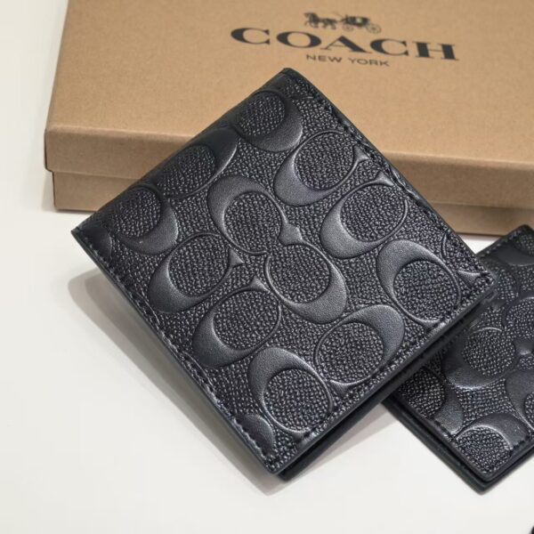 Coach Men's Signature Embossed Leather Bifold Wallet