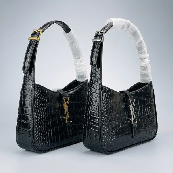 Saint Laurent YSL Mini Le 5 À 7 Crocodile-Embossed Shoulder Bag